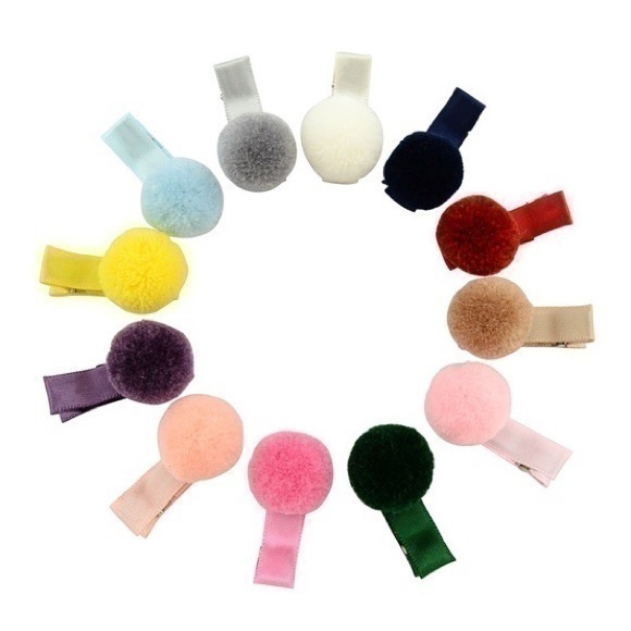 Bobah’s Space Other - Baby Hair Clips with Pompom | Set of 12